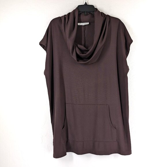 BRYN WALKER‎ Dress S Brown Lagonlook Cowl Neck Kangaroo Pocket Oversize Pullover - Picture 1 of 11